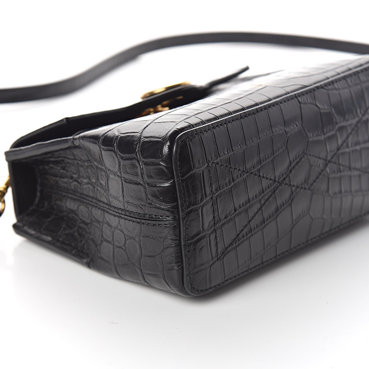 Mulberry Calfskin Crocodile Embossed Micro Seaton Black 8 of 9