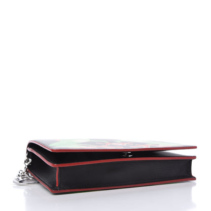 Christian Dior X CHRIS MARTIN Calfskin Wallet On Chain WOC Black Multicolor 4 of 10