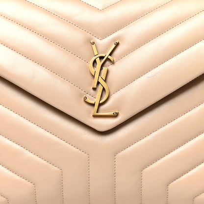 Saint Laurent Calfskin Y Quilted Monogram Medium Loulou Chain Satchel Dark Beige 9 of 14