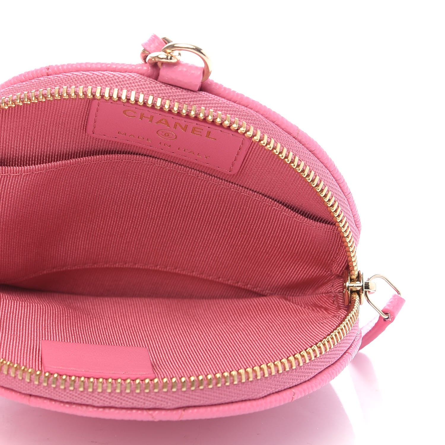 Chanel Caviar Quilted Round Clip On Coin Purse Pink 5 of 8
