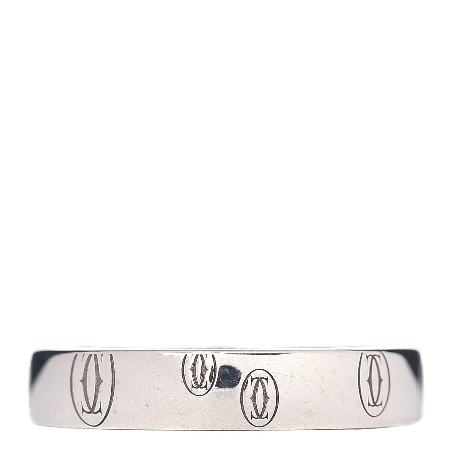 Cartier 18K White Gold 4mm Happy Birthday Band Ring 53 6.25 3 of 4