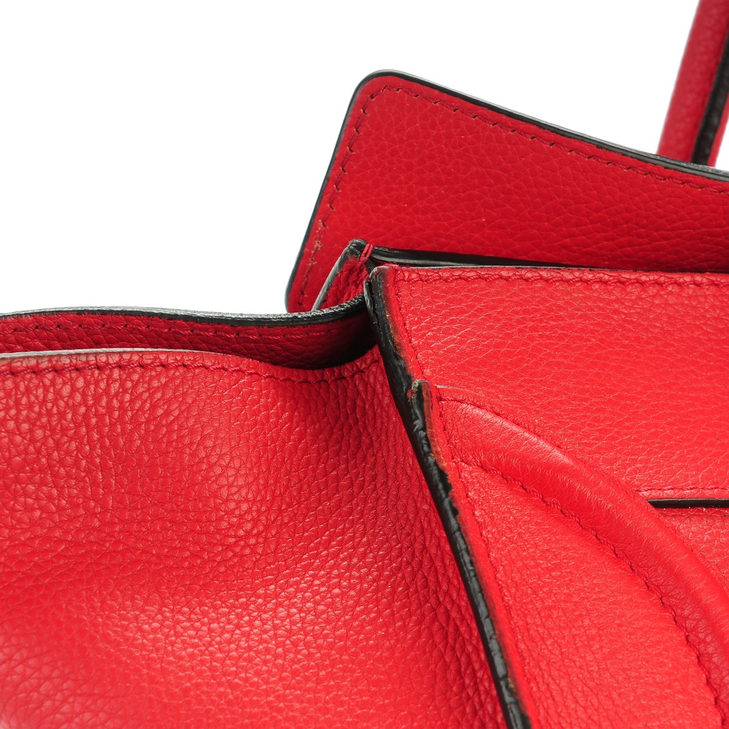 Celine Drummed Calfskin Mini Luggage Coquelicot 12 of 12