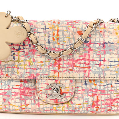 Chanel Canvas Watercolor Tweed Print Clover Small Flap Multicolor 8 of 10