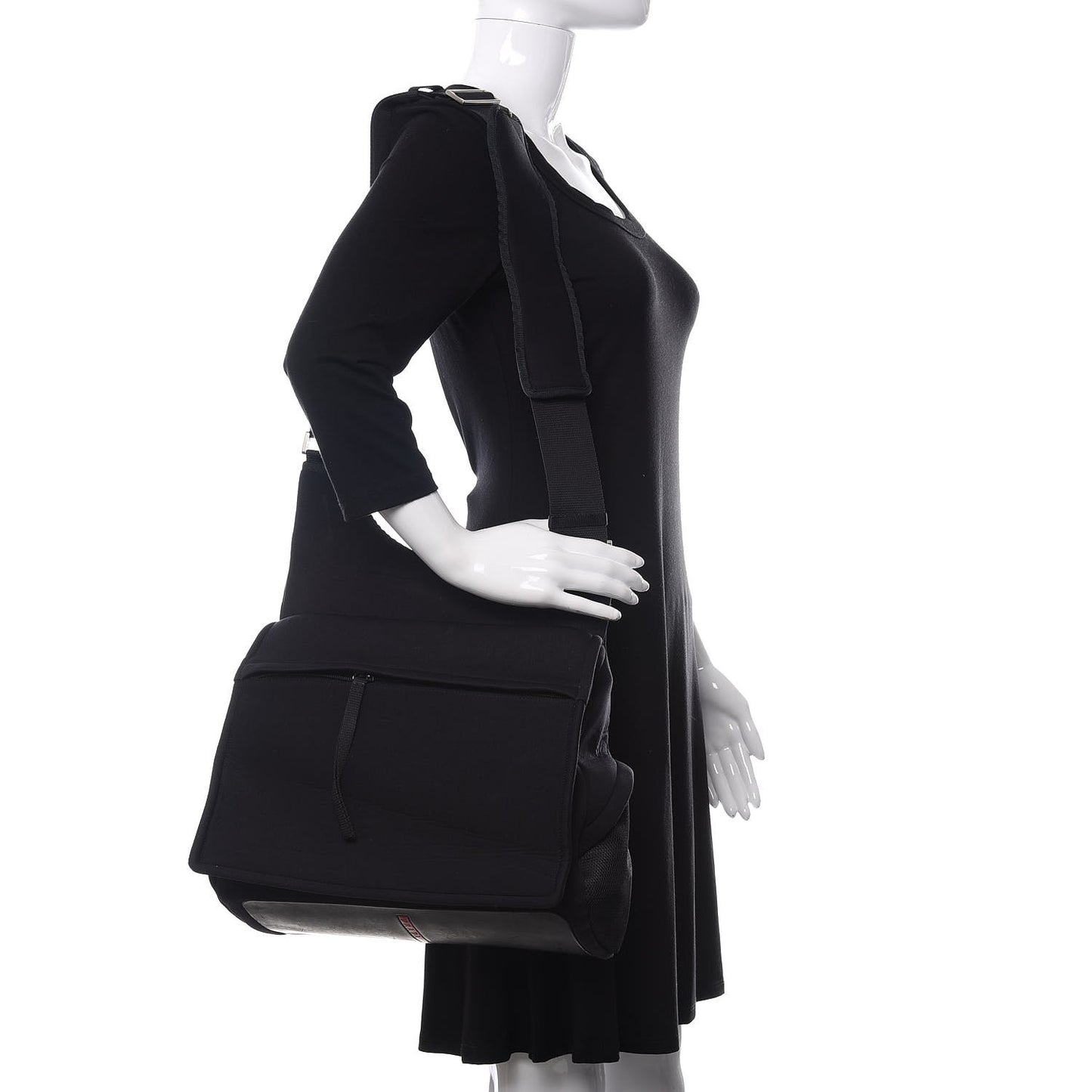 Neoprene Sling Messenger Bag Black