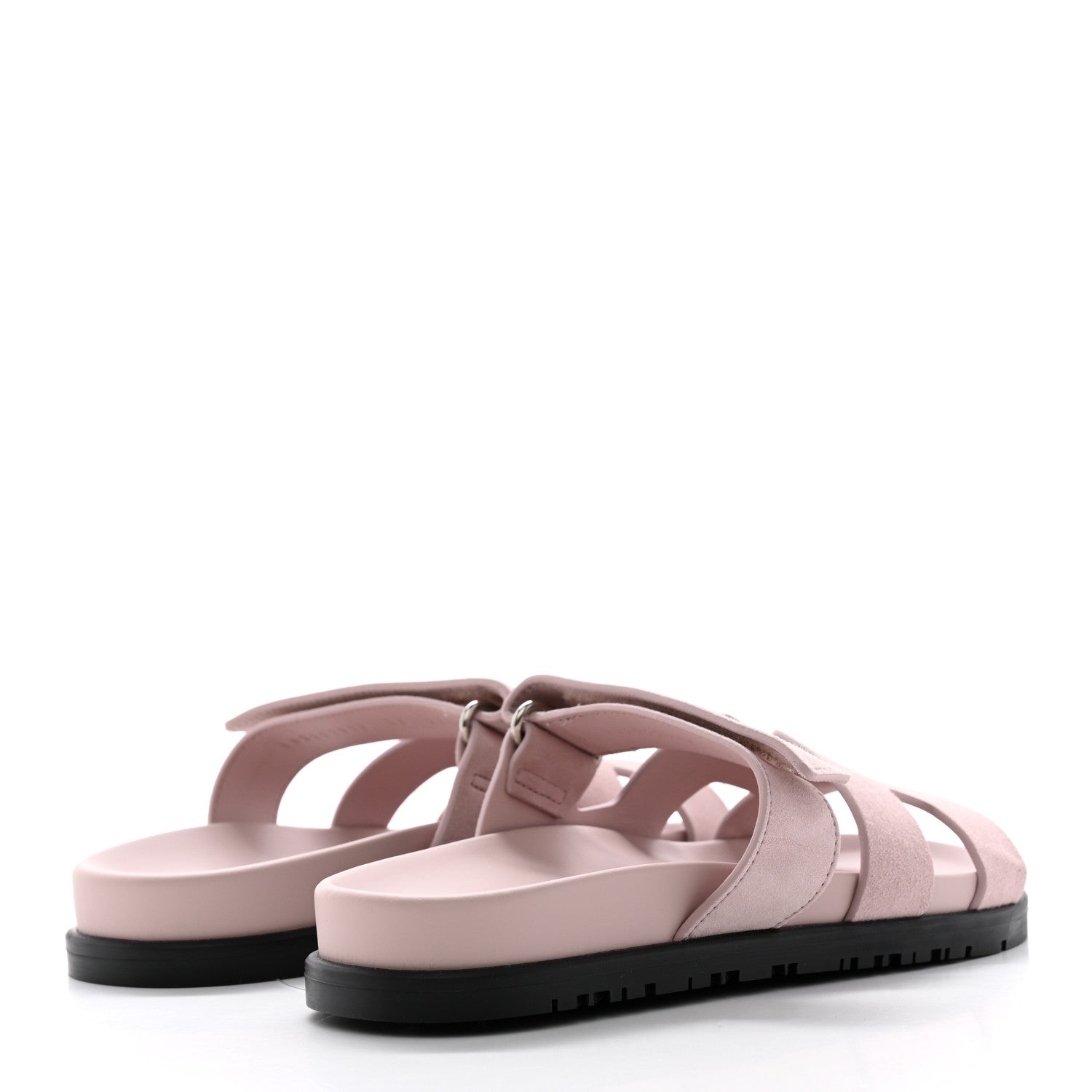Hermes Suede Goatskin Womens Chypre Sandals 36 Rose Porcelaine 4 of 9