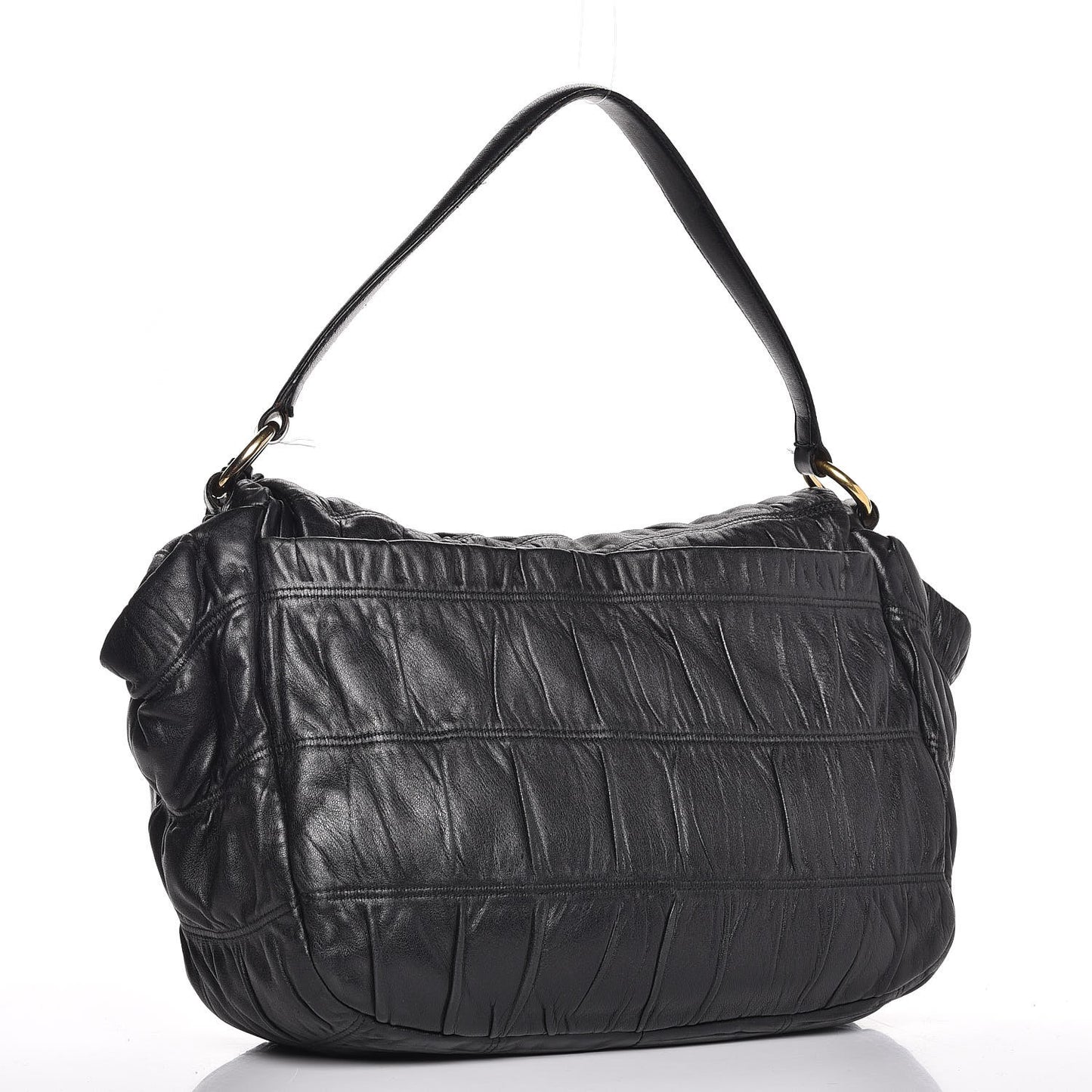 Nappa Dressy Gaufre Flap Bag Black