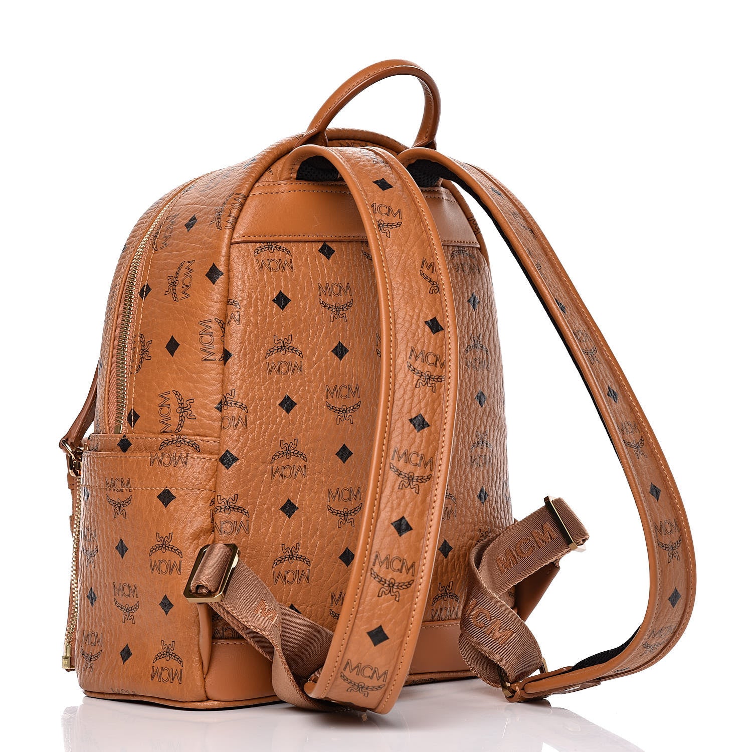 MCM Visetos Studded Small Dual Stark Backpack Cognac 5 of 11