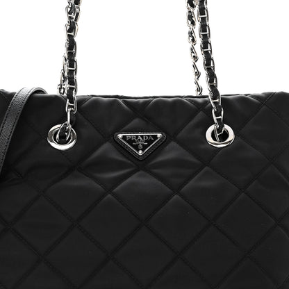 Prada Nylon Tessuto Impuntu Quilted Tote Black 6 of 10