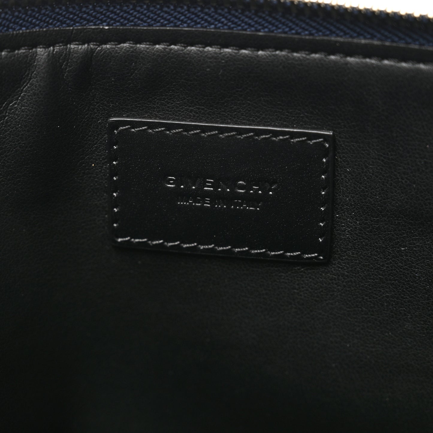 Denim Logo Zip Pouch Blue