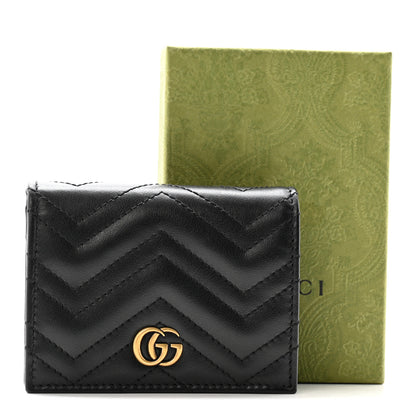 Gucci Calfskin Matelasse GG Marmont Card Case Wallet Black 10 of 10