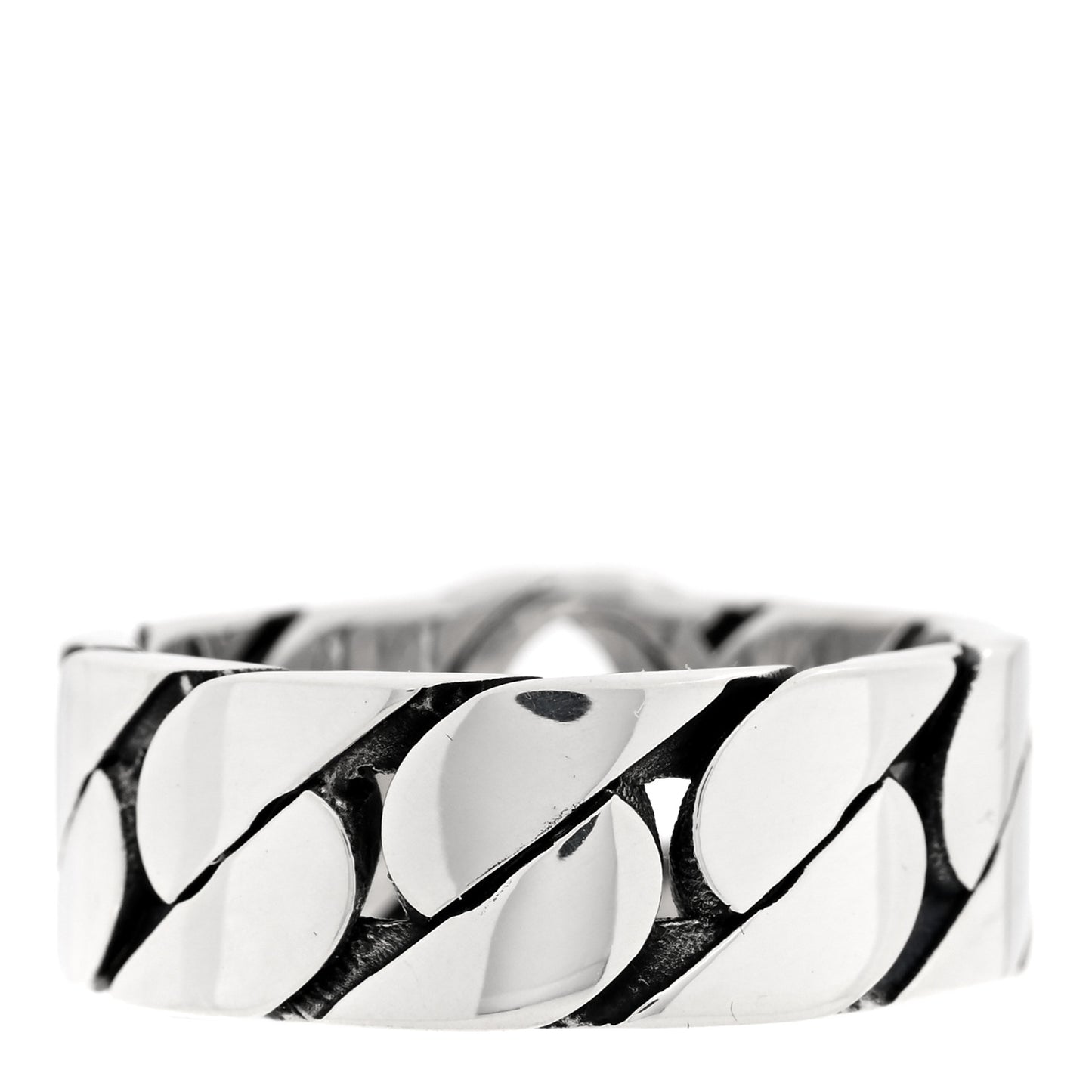 Sterling Silver Interlocking G Chainlink Wide Band Ring 58 8.25