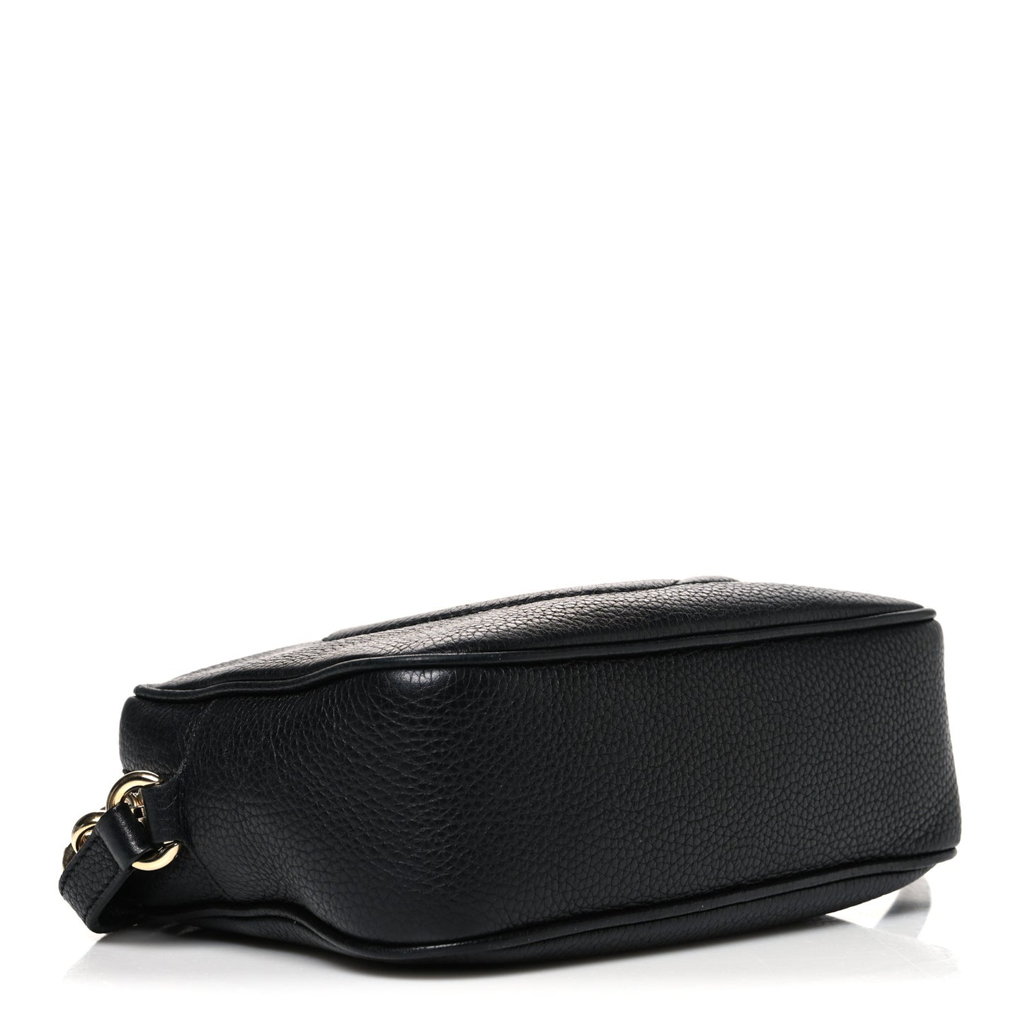 Pebbled Calfskin Small Soho Disco Bag Black