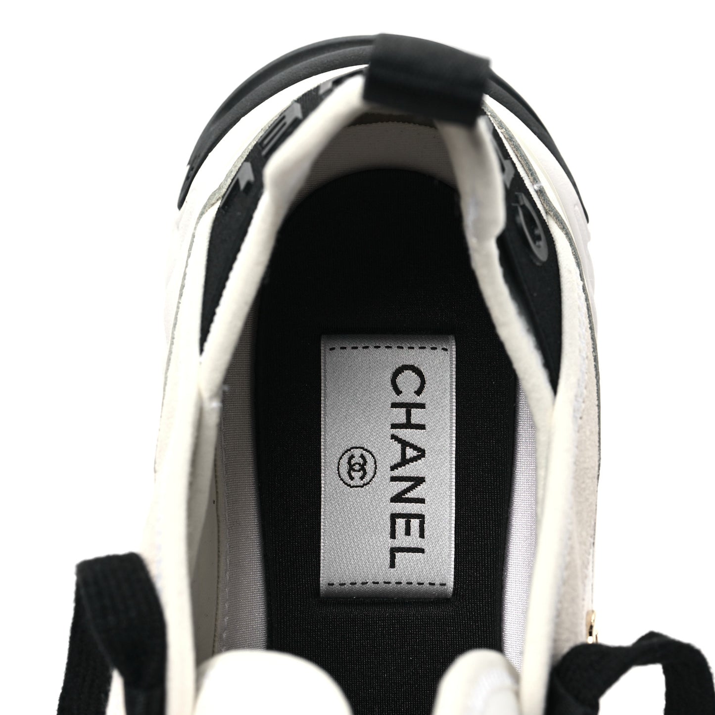 Velvet Calfskin Mixed Fibers CC Sneakers 39 Ivory Black