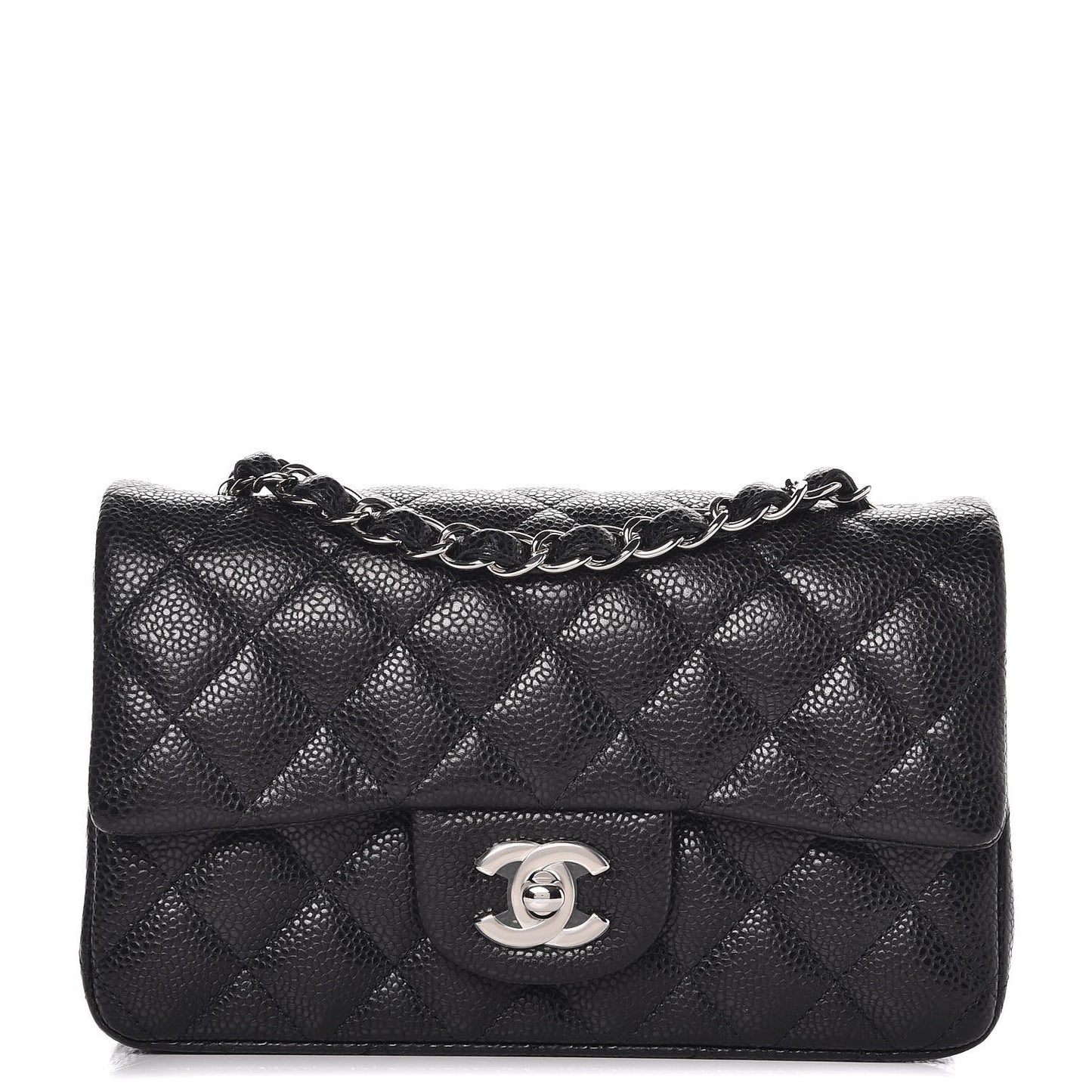 Caviar Quilted Mini Rectangular Flap Black