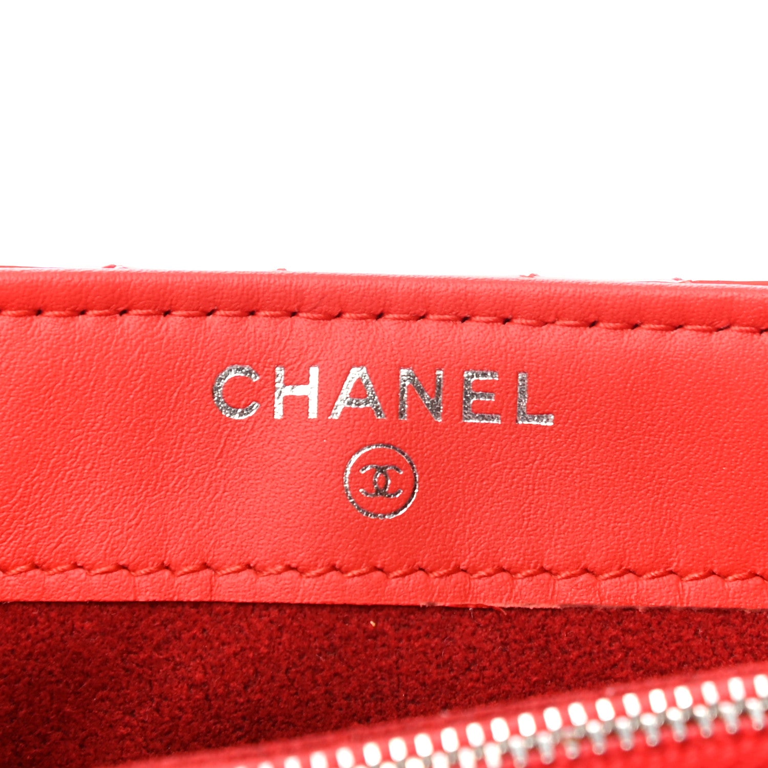 Chanel Patent Quilted Mini Phone Holder Clutch Red 6 of 8