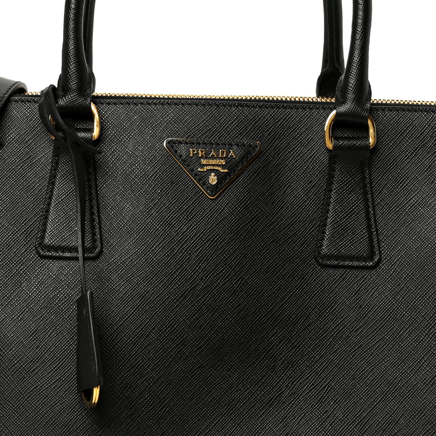 Saffiano Lux Large Galleria Double Zip Tote Black