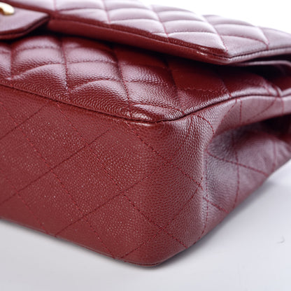 Chanel Iridescent Caviar Quilted Medium Double Flap Burgundy 6 of 10