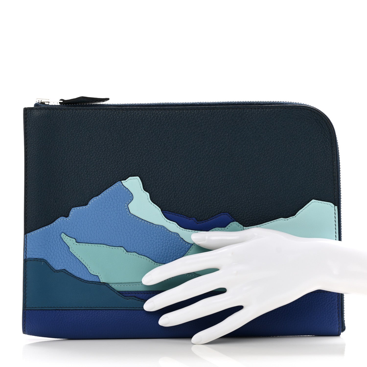 Hermes Togo Swift Endless Road Zip Tablet Pouch Bleu de Prusse