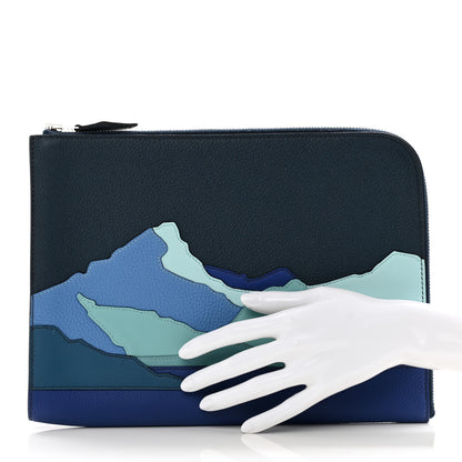 Hermes Togo Swift Endless Road Zip Tablet Pouch Bleu de Prusse 2 of 6