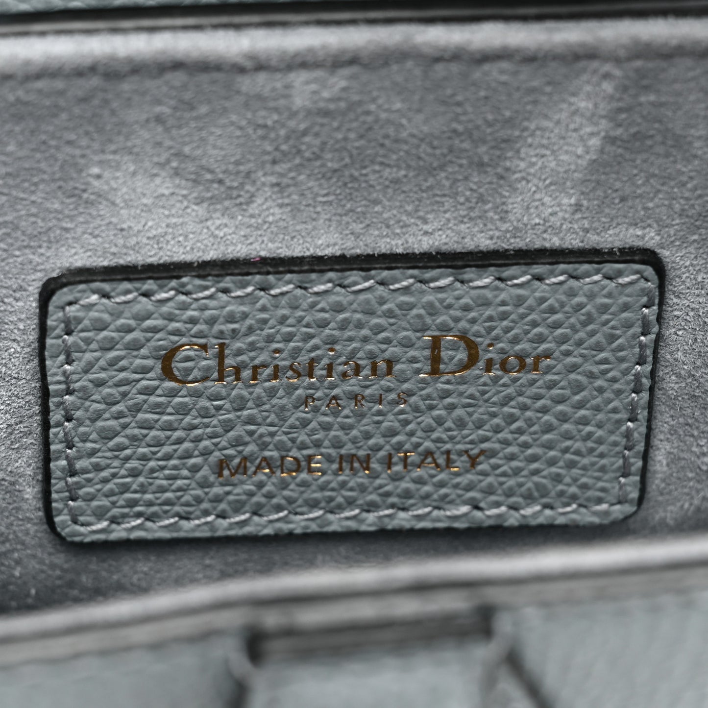 Grained Calfskin Mini Saddle Bag Sky Blue