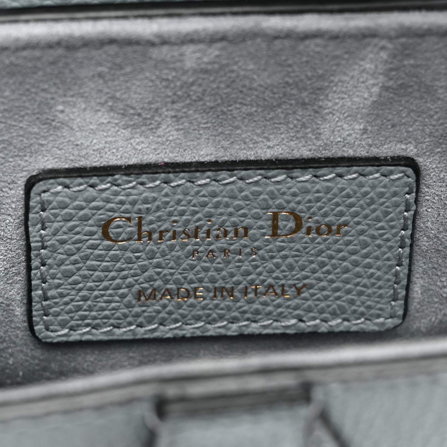 Christian Dior Grained Calfskin Mini Saddle Bag Sky Blue 6 of 13