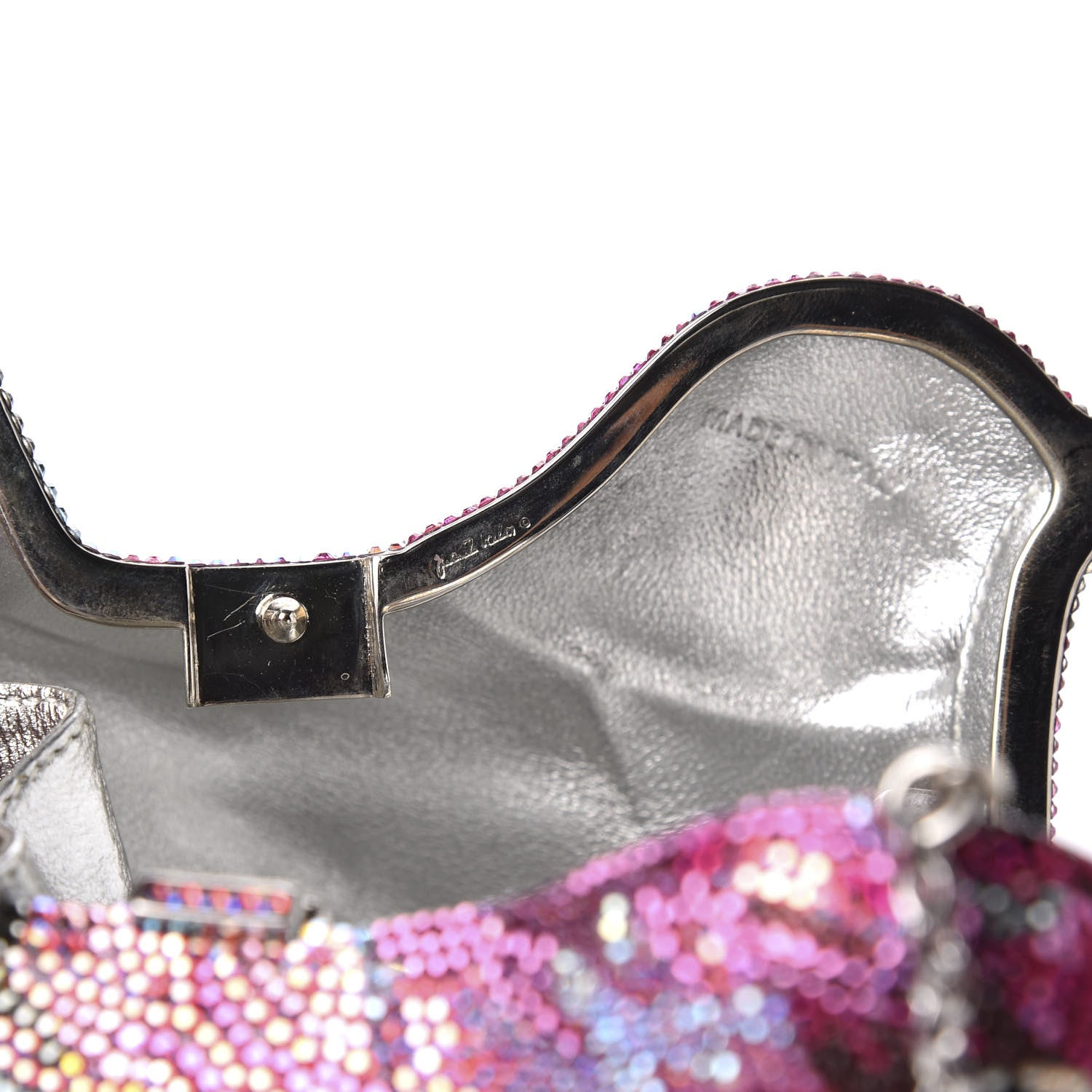 Judith Leiber Swarovski Crystal Bird Minaudiere Clutch Pink Multicolor 12 of 14