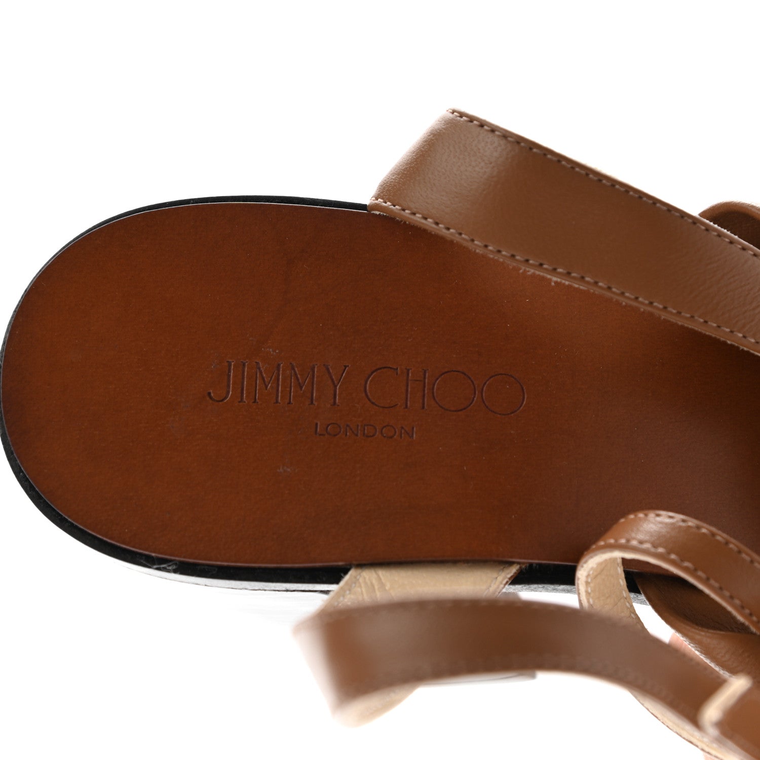 Jimmy Choo Calfskin Jasie 85 Sandals 37.5 Cuoio 7 of 7