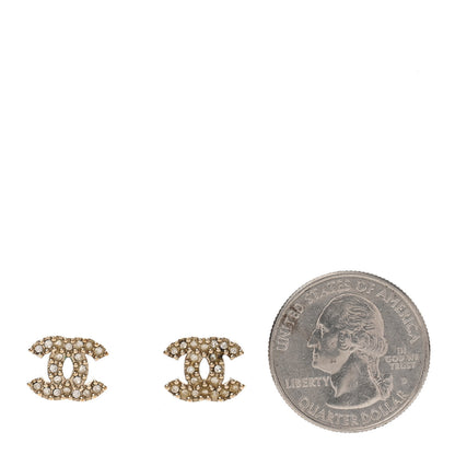 Chanel Crystal CC Earrings Gold 2 of 6