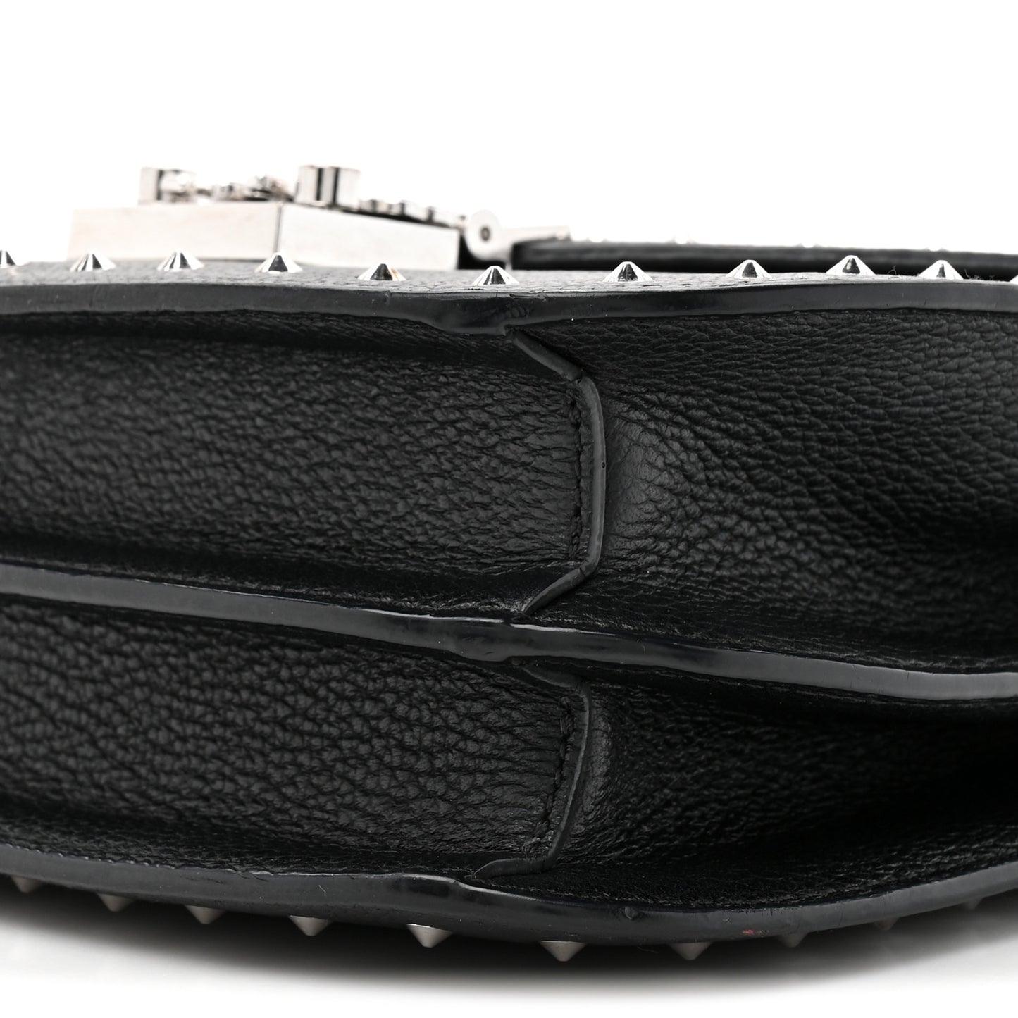 Calfskin Patricia Studded Crossbody Bag Black