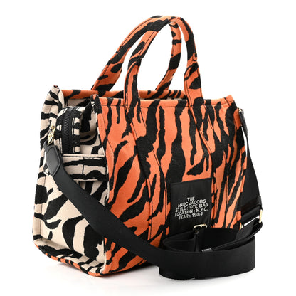 Marc Jacobs Cotton Canvas Zebra Tiger Print Medium The Traveler Tote Bag 3 of 9