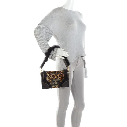Prada Calf Hair Leopard Print Shoulder Bag Avorio 2 of 8