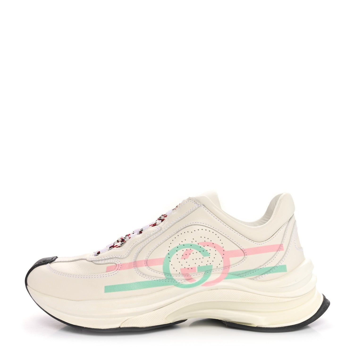 Gucci Technical Knit Fabric Calfskin Mens Gucci Run Sneakers 36.5 Great White 1 of 10