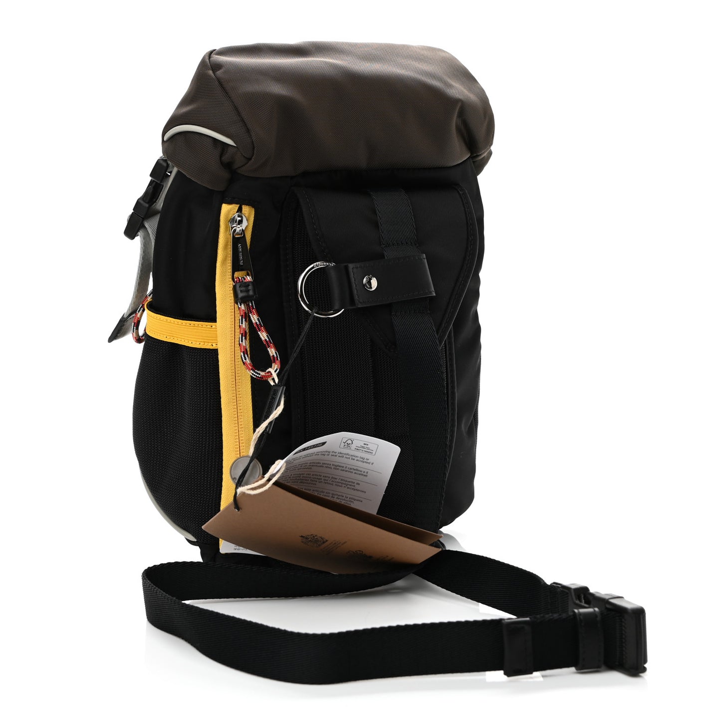 Nylon Medium Leo Sling Bag Black Yellow Grey