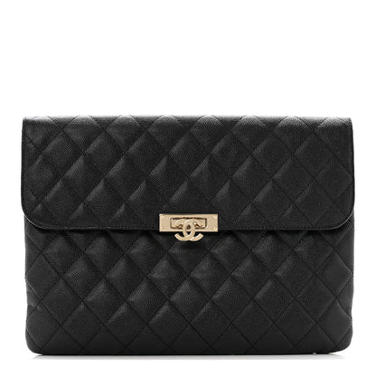 Chanel Caviar Quilted Medium Golden Class Pouch Black 1 of 11