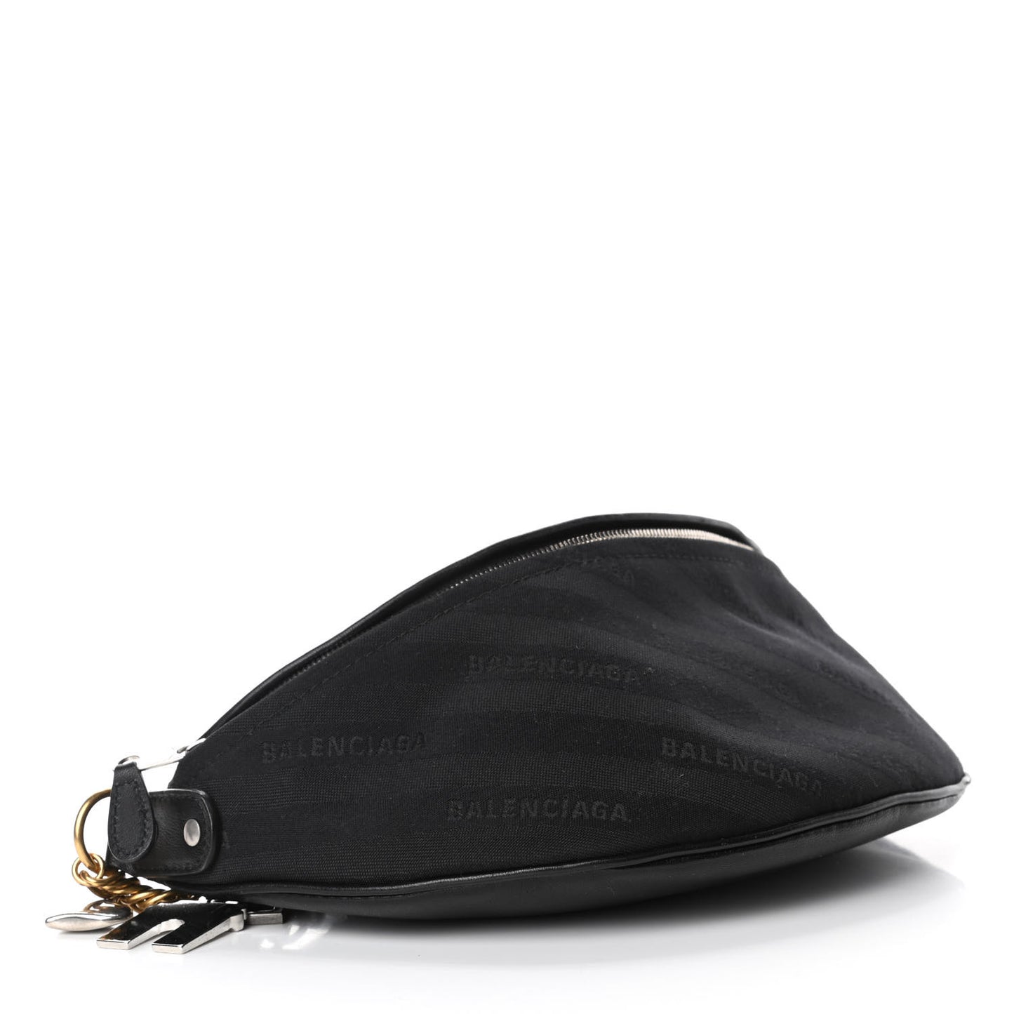 Canvas Jacquard Diagonal Allover Logo XS Souvenir Belt Bag Black