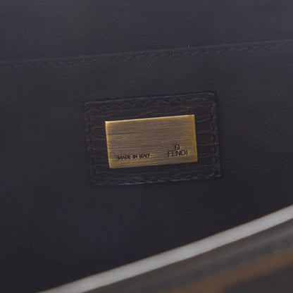 Fendi Zucca B Bis Flap Bag Tobacco Castagna 6 of 10