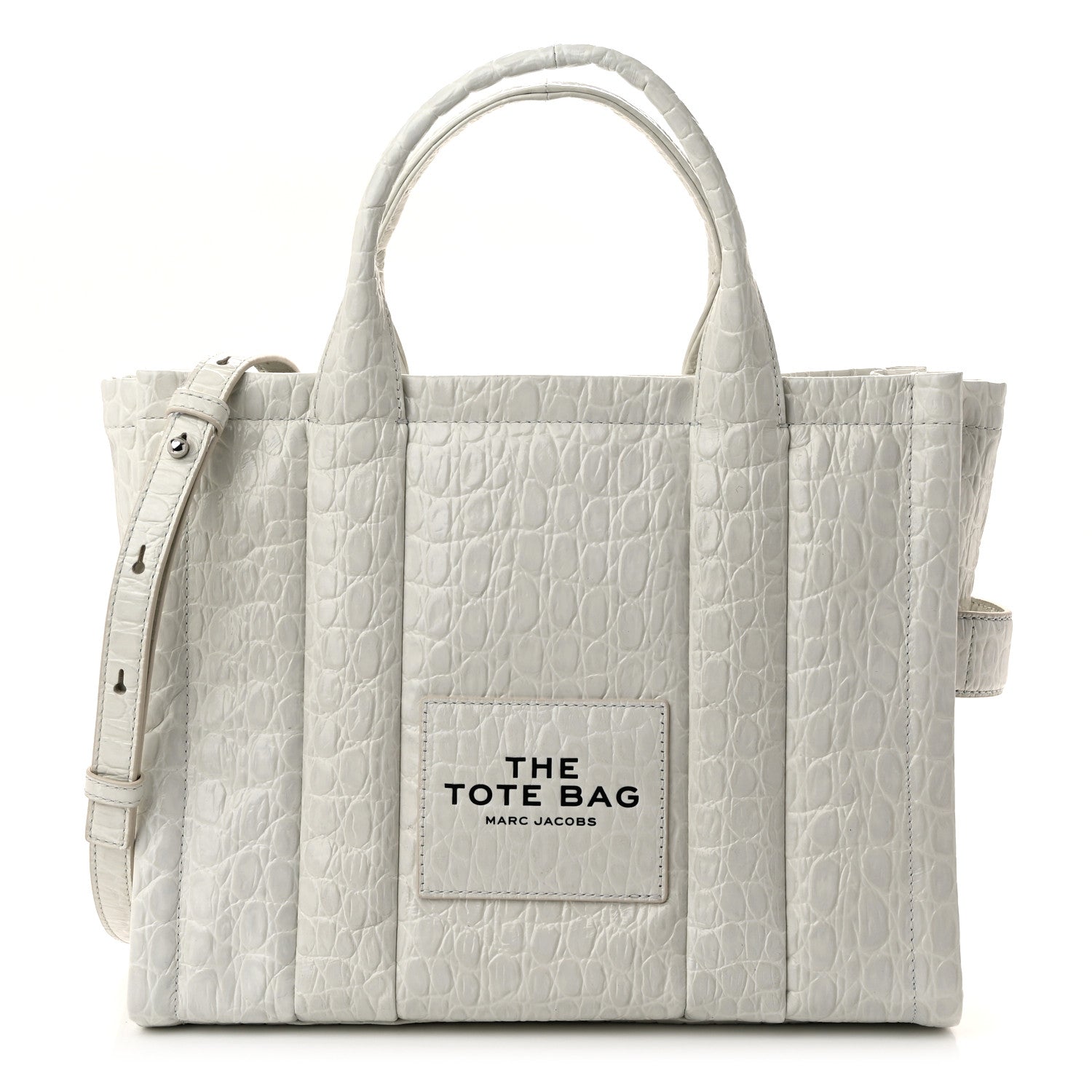 Marc Jacobs Croc Embossed Medium The Tote Bag Ivory 1 of 10