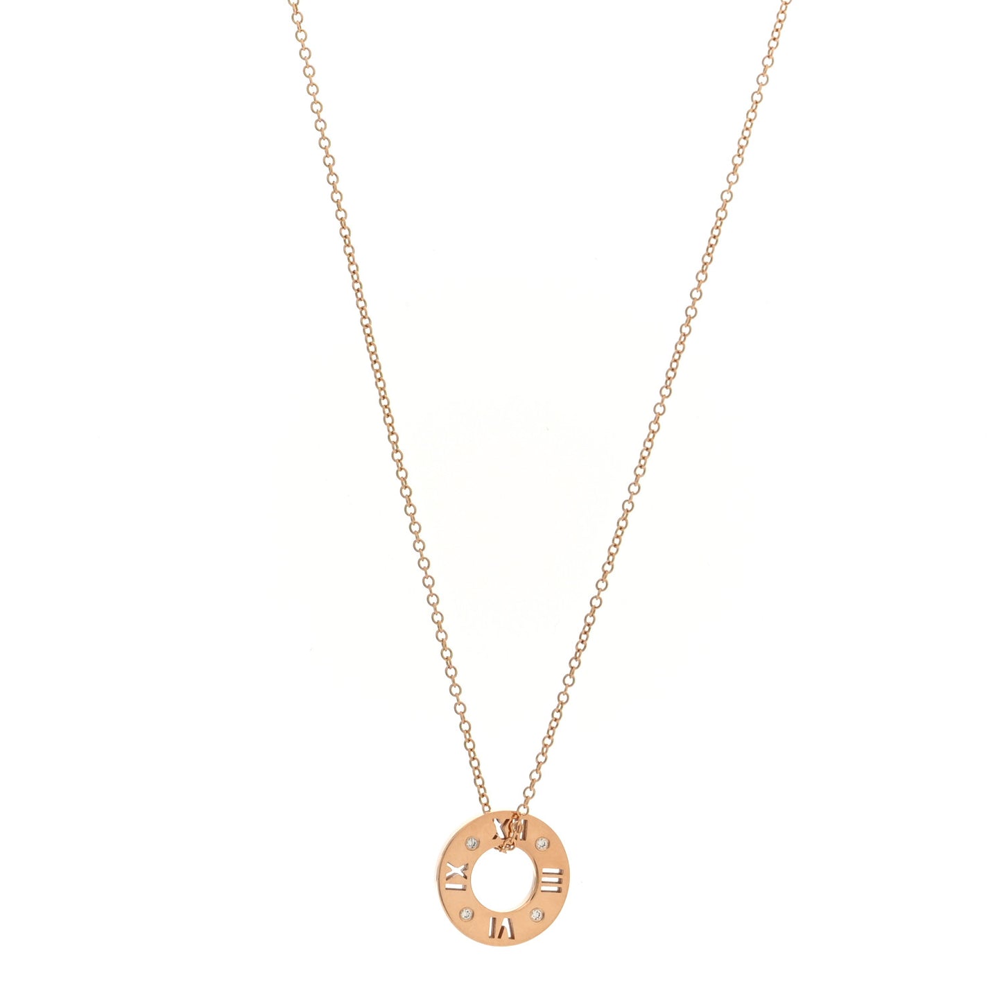 18K Rose Gold Diamond Atlas Pierced Pendant Necklace