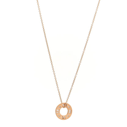 Tiffany 18K Rose Gold Diamond Atlas Pierced Pendant Necklace 1 of 5