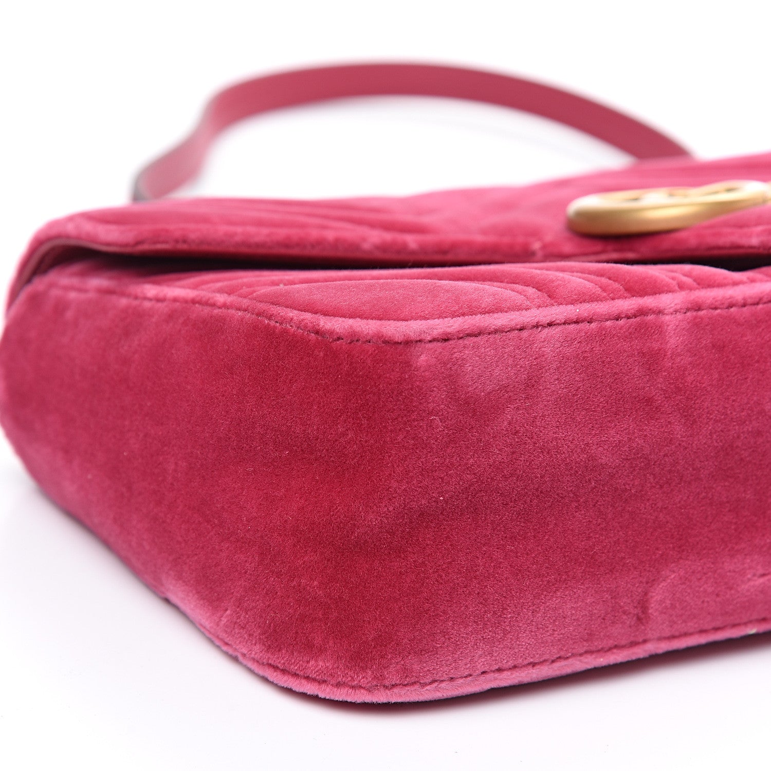 Gucci Velvet Matelasse Small GG Marmont Shoulder Bag Light Raspberry Rose 7 of 10