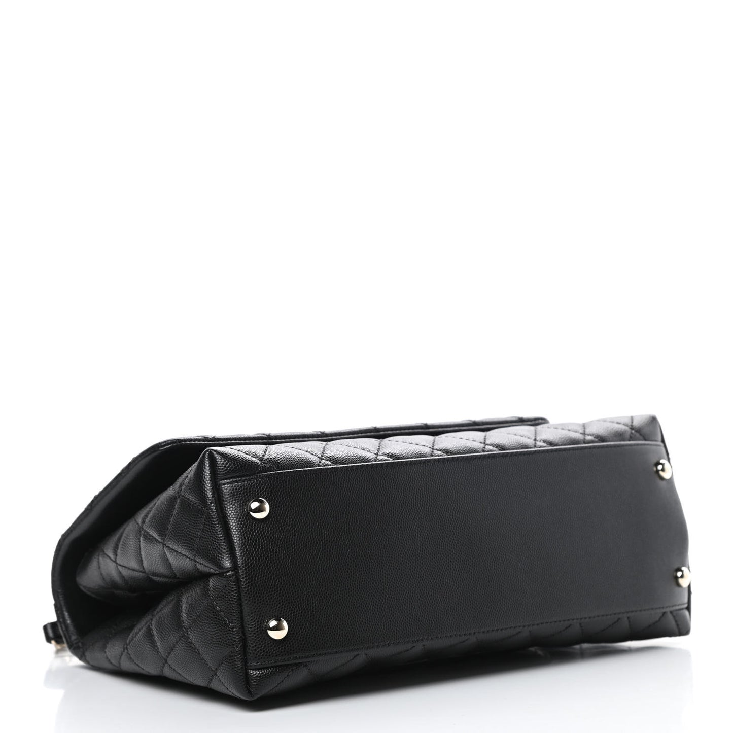 Caviar Quilted Small Coco Handle Flap Black