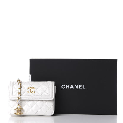 Chanel Shiny Aged Calfskin Quilted Waist Belt Bag White 8 of 8