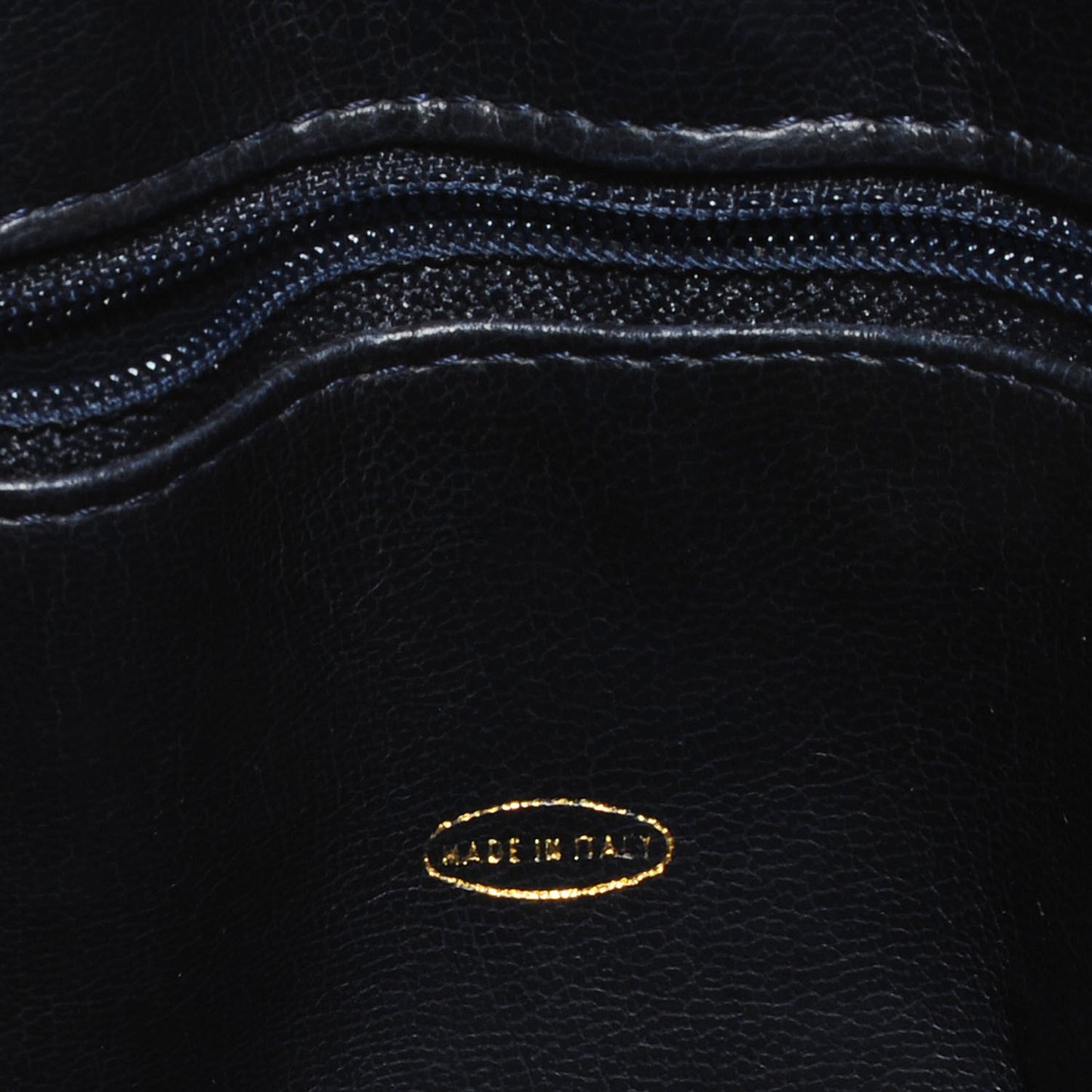 Lambskin Quilted Shoulder Bag Navy Blue