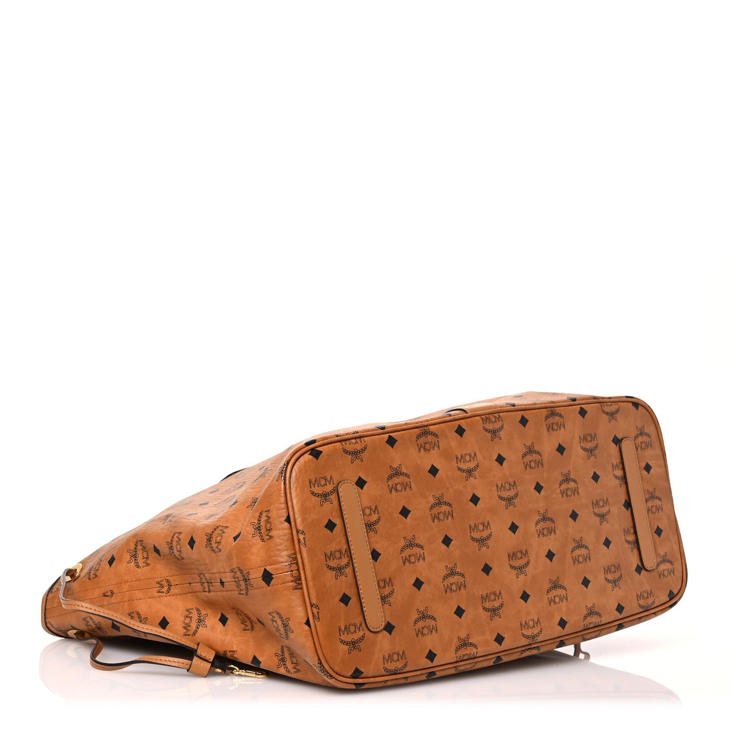 MCM Visetos Large Liz Reversible Shopper Tote Cognac 7 of 23