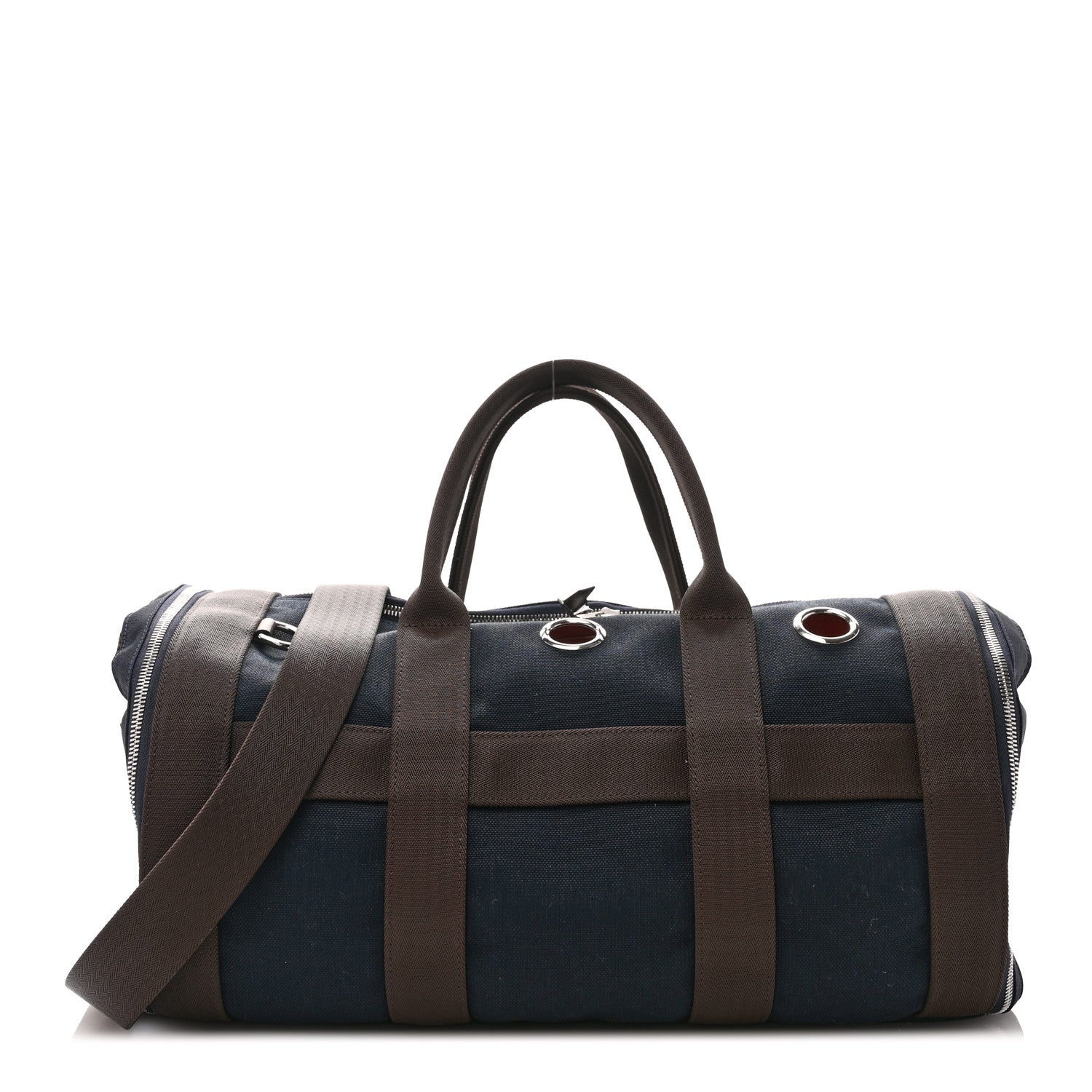 Hermes Fabric Carrying Dog Bag Navy 1 of 10