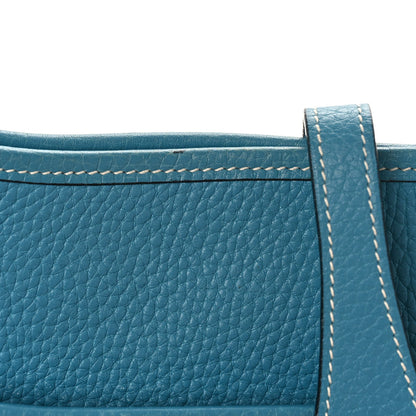 Hermes Taurillon Clemence Evelyne II PM Blue Jean 9 of 9