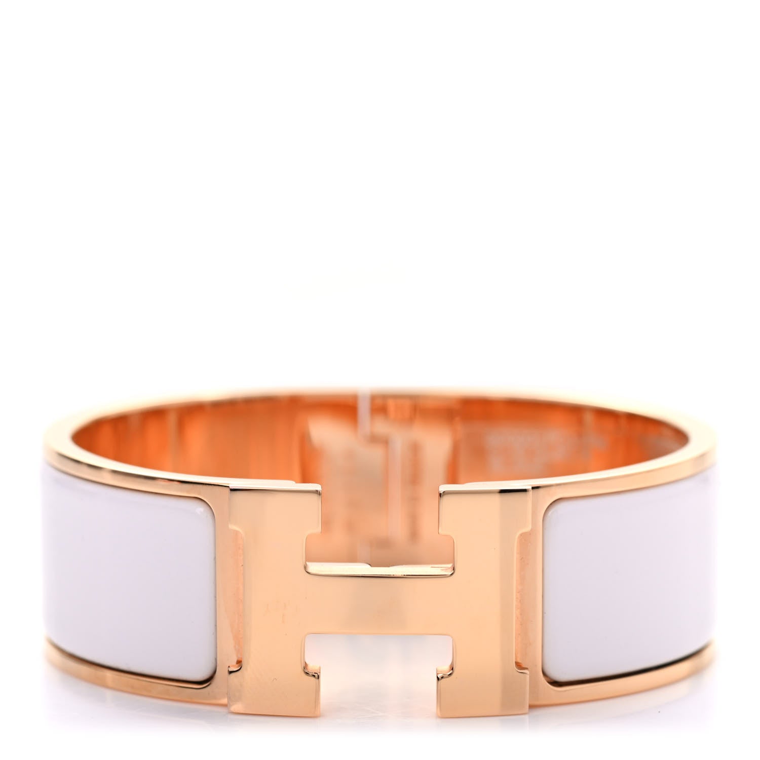 Hermes Enamel Wide Clic Clac H Bracelet PM White 1 of 5