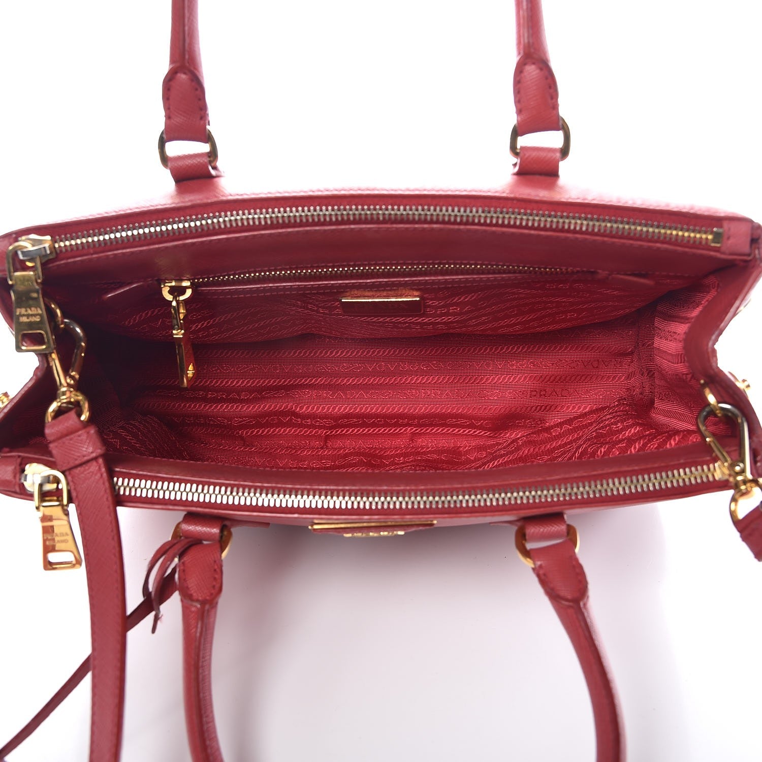 Prada Saffiano Small Galleria Double Zip Tote Peonia 5 of 20