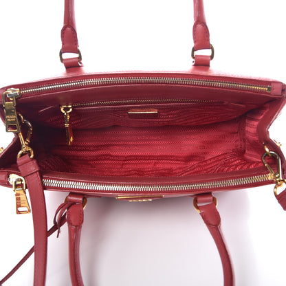 Prada Saffiano Small Galleria Double Zip Tote Peonia 5 of 20