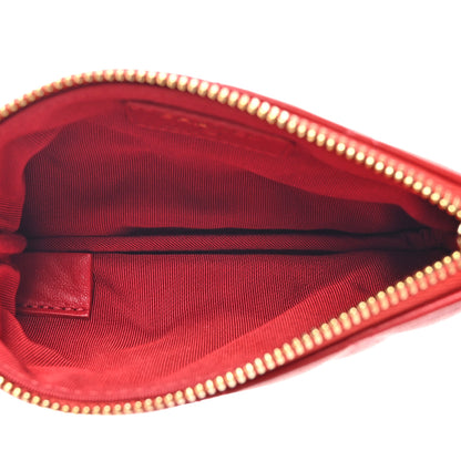 Chanel Lambskin Quilted Small Cosmetic Case Red 5 of 8